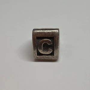 Pandora Argento Sterling Lettera C Iniziale Charm Alfabeto Autentico Ritirato - Foto 1 di 3