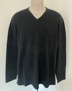 DKNY Herren V-Ausschnitt grau schwarz Strick Pullover Oberteil Bluse Größe XL - Bild 1 von 24