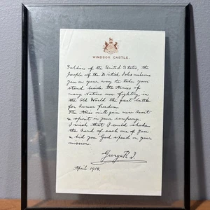 World War I Letter from King George V to Soldiers April 1918 - Historical piece - Picture 1 of 6
