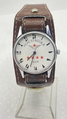 Reloj pulsera Raketa Perestroika vintage cuarzo era soviética para hombre URSS funcionando Foto 1 de 4