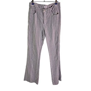 Pantalones Heine Y2K Alemán/Europeo Versátil Gris Rayas Tiro Alto Talla 10 ALTO - Imagen 1 de 12