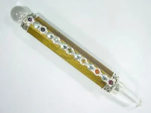 Butw Tiger Ösen 7 Edelstein Chakra 101gr Heilung Kristall Wand Sceptor 4580D - Bild 1 von 3