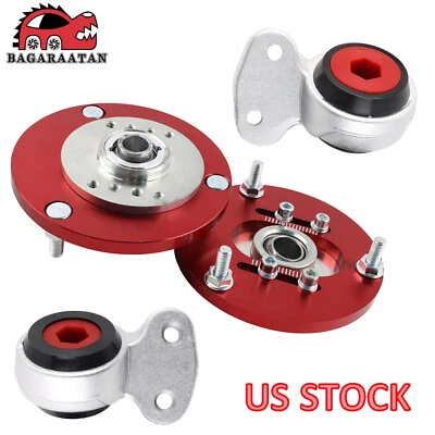 2x Heavy Duty Control Arm Bushings & 2x Top Mount Camber Plate For BMW E36 E46 - Image 1 of 4