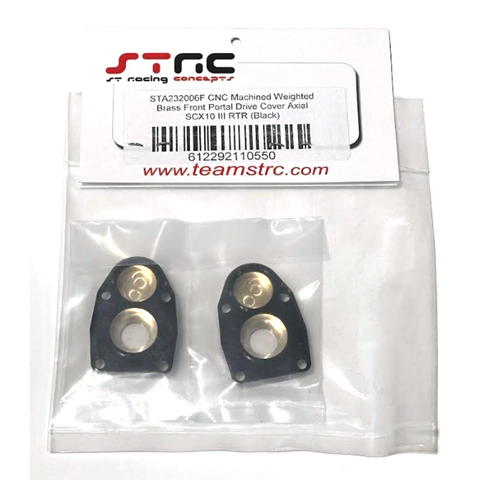 STRC STA232006F Weighted Brass Front Portal Drive Cover Blck for Axial SCX10 III - Image 1 of 1