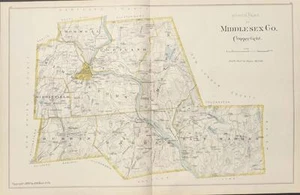 Antique Map of Middlesex County - north Hurd 1893 - Bild 1 von 1
