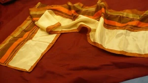 Anna Klein  53" X 10" silk ? scarf long geometric fall colours - Picture 1 of 3