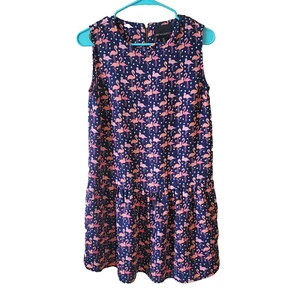 Cynthia Rowley Womens Flamingo Print Dress Size 2 Navy Blue Pink Resort Wear - Picture 1 of 3