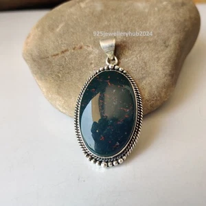 Awesome Bloodstone Gemstone Pendant 925 Sterling Silver Amazing Pendant PG5931 - Picture 1 of 4