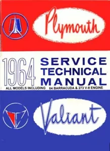 1964 Plymouth Belvedere Fury Savoy Valiant Shop Service Repair Manual Book Guide - Picture 1 of 5