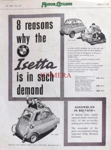 BMW 'TROJAN' Original 1958 3-Wheeler 'Bubble Car' Advert : 669/107 - Foto 1 di 1