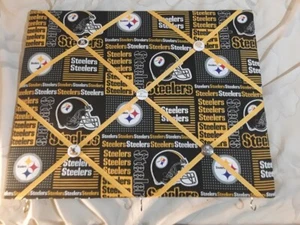 Pittsburgh Steelers Themed Memory Board with Hooks - Picture 1 of 2