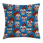 Sugar Skull Throw Pillow Cases Cushion Covers Home Decor 8 Sizes Ambesonne