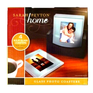Sarah Peyton Home Glass Photo Coasters, set of 4 New - Picture 1 of 1