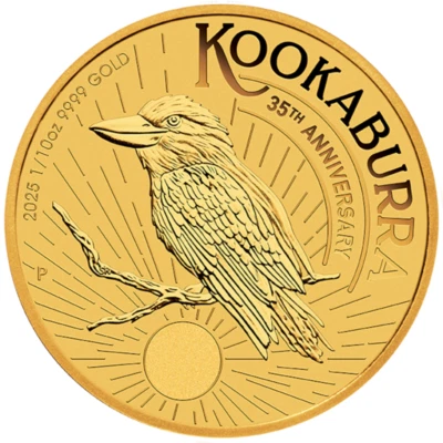 Goldmünze Kookaburra 35. Jubiläum 2025 - Australien - Anlagemünze - 1/10 Oz ST - Bild 1 von 2