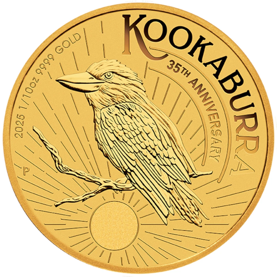 Goldmünze Kookaburra 35. Jubiläum 2025 - Australien - Anlagemünze - 1/10 Oz ST - Bild 1 von 2