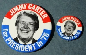 Jimmy Carter For President in 76 Red White Blue Set 2 Campaign Political Pin Set - Picture 1 of 1