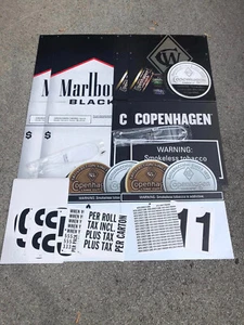 Set of 2 Marlboro Tobacco Sign & Set of 2 Copenhagen Sign W/ Number Stickers & Z - Picture 1 of 10