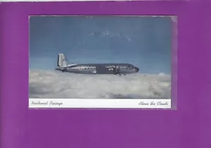 Northwest. Airlines. issued. post war DC-4 "above the clouds" postcard - Picture 1 of 2