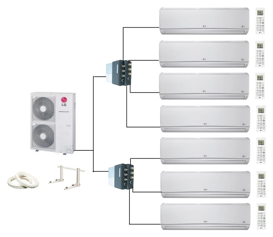 LG MultiSplit 7 x 2,1kW Wandgeräte Klimaanlage Klimageräte INVERTER + GRATIS  - Bild 1 von 3