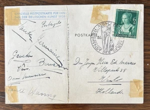 German Reich 1939 Tag Der Deutschen Kunst Munchen 14-16th July 1939 Signatures - Picture 1 of 3