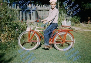 1950s 35mm Red Border Slide Boy on Red Bicycle #6285 - Picture 1 of 1
