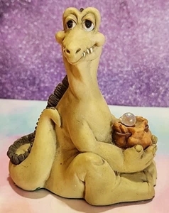 Krystonia Dragon Figurine Stoope With His Treasure Bag England 1988 Vintage 4" - Picture 1 of 8