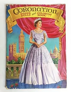 Coronation Of Queen Elizabeth Paper Doll & Coloring Book 1953 UNUSED - Picture 1 of 10