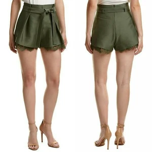 Keepsake The Label Khaki Green Lace Trim Heartbreaker Women's Shorts Size M - Picture 1 of 8