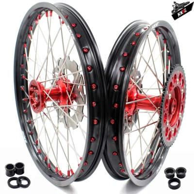 Ruedas fundidas rojas KKE 21-19"" para HONDA CR125 CR250 R 1995-1997/CR500R 1995-2001 Foto 1 de 4