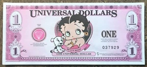 SERIES 2006 BETTY BOOP & DOG PUDGY ONE UNIVERSAL DOLLAR ORLANDO RESORT PLAY CIRC - Picture 1 of 2