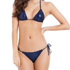 L'Agent by Agent Provocateur Women's Navy Sevilla Glitter Bikini Top Small NWT