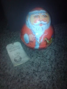 Vintage Christmas Santa Claus Roly Poly Bristol Ware Tobacco/Candy Tin NEW - Picture 1 of 5