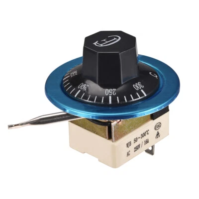 Oven Thermostat, Adjustable Temperature Controller 50-300C 16A 3 Pin 70cm Cable - Image 1 of 4