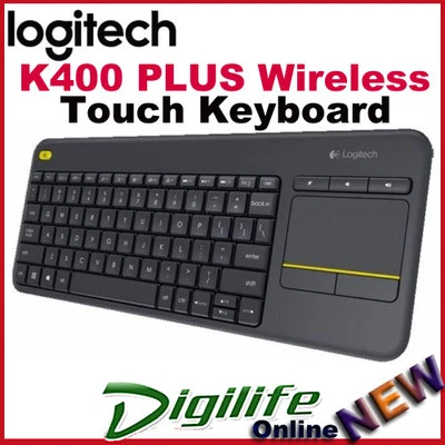 Logitech K400 Plus WirelessTouchPad Keyboard Unifying for PC-to-TV control - image 1 of 3