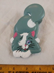 Vintage Anthropomorphic Gray + White Lady Girl Cartoon Cat Magnet Clip 4.5" - Picture 1 of 4