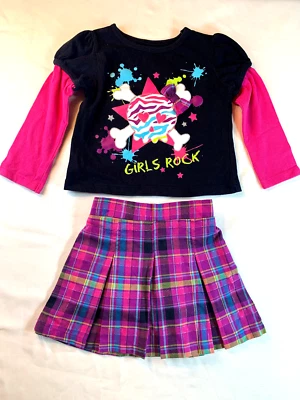 Girl's 2pcs. Girl's Rock Plaid Skirt Set Size 2T - Image 1 of 2
