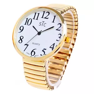 Reloj STC Tamaño Súper Grande Cara Redonda Banda Elástica Fácil de Leer Banda Elástica - Imagen 1 de 10