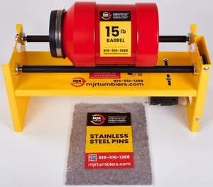 1Gal Brass Shell Case Rotary Tumbler Polisher Reloading 5lb Stainless Steel Pins - Picture 1 of 10