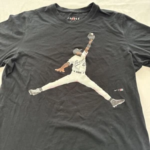 Jordan Shirt Mens Medium Black Birmingham Barons Jumpman Logo Air Baseball - Picture 1 of 10