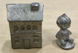 Casa de muñecas miniatura de metal sin pintar - Imagen 1 de 2