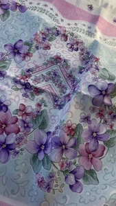 Springs Industries-Purple Pink Floral Fabric-Hearts Basket 44"x72" Pillow-4 sets - Picture 1 of 4