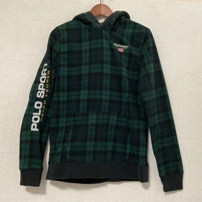 Polo Sport Ralph Lauren Tartán Cuadros Polar Sudadera con Capucha Adolescente XL Bolsillo Canguro Foto 1 de 4
