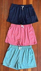 Lots of 3 Real Essentials Dry Fit Active Shorts Girls Xl Blue, Pink And Aqua - Picture 1 of 16