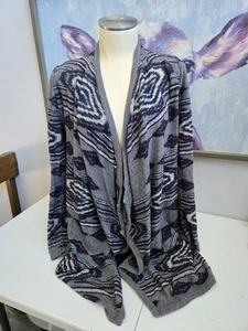 Lucky Brand Damen S grau marine weinrot Southwest Wollmischung Long Cardigan Pullover - Bild 1 von 11