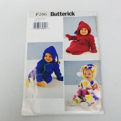 P286 Butterick SEWING Pattern Fleece Bunting Snowsuit Sack Hat Newborn Baby - XL - Image 1 of 4