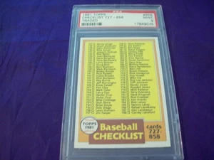 1981 TOPPS TRADED #858 CHECKLIST 727-858 PSA 9 - Foto 1 di 2