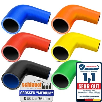 SCHLAUCHLAND GMBH 90° REDUZIERBOGEN "M" Reduzierstück Silikon Schlauch Rohr Grad Winkel Flexibel