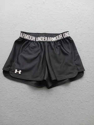 Under Armour Women XS Shorts Black Athletic Play Up Running Gym Logo Waistband - Image 1 of 4