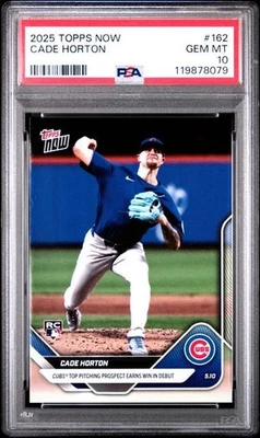 2025 Topps Now 1st MLB Win in Debut #162 Cade Horton RC PSA 10 - Image 1 of 2