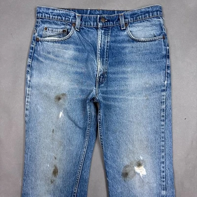 Vintage Levis 517 Jeans Men 34x36 Blue 80s Orange Tab Made USA Thrash (Tag36x36) - Image 1 of 4